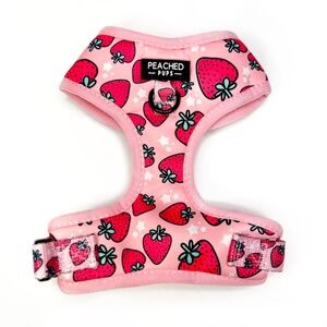 Pink Strawberry Adjustable Mesh Dog Harness